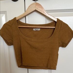 Madewell Brown Fitted Crop T-Shirt